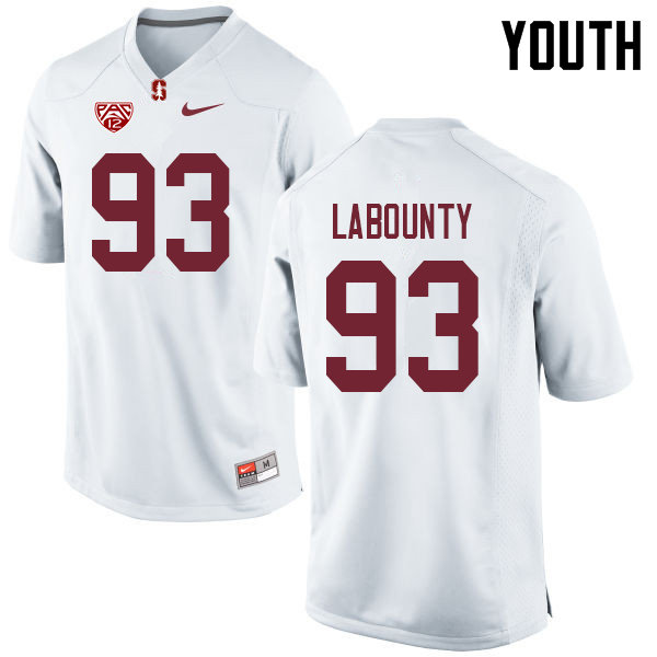 Youth #93 Trey LaBounty Stanford Cardinal College Football Jerseys Sale-White